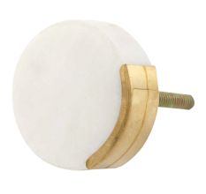 White Round Golden Stone Cabinet Knob